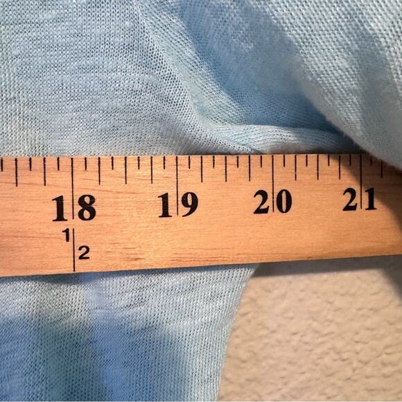 J Jill Teal Linen Open Front Cardigan Sweater Womens M Beachy Casual Staple - Picture 9 of 9